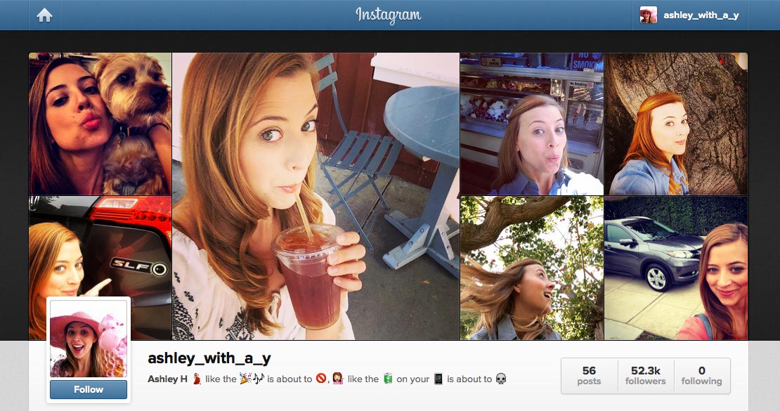 Ashley beta testing the Selfie Edition